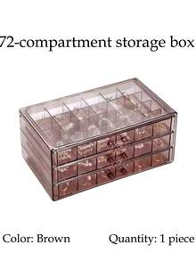 1pc Multi-Layer Transparent Acrylic Jewelry Box, Large Capacity 72-Grid Portable Jewelry Storage Box, Can Store Necklaces, Earrings, Bracelets, Ideal Gift For Girlfriend, Mother And Loved Ones - Multicolor - View 11