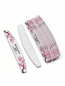 10/2PCS Half Moon Shape 100/180 Professional Nail File Strips - Pink - View 3