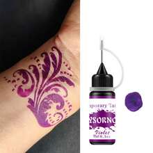 9 Colors Temporary Juice Tattoo Ink, Waterproof Semi-Permanent Henna Tattoo Paste, Long-Lasting Hand-Painted Body Art Pigment, DIY Realistic Tattoo Sticker - Multicolor - View 19