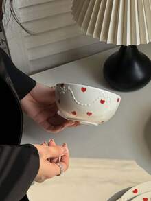 1pc Ins Style Heart-Shaped High-End Exquisite Embossed Plate, Suitable For Steak, Pasta, Salad, Fruit, Dessert, Etc., Applicable For Western Restaurant, Chinese Restaurant, Kitchen, Birthday Party, Gathering, Gift For Others Or Self-Use - Multicolor - View 13