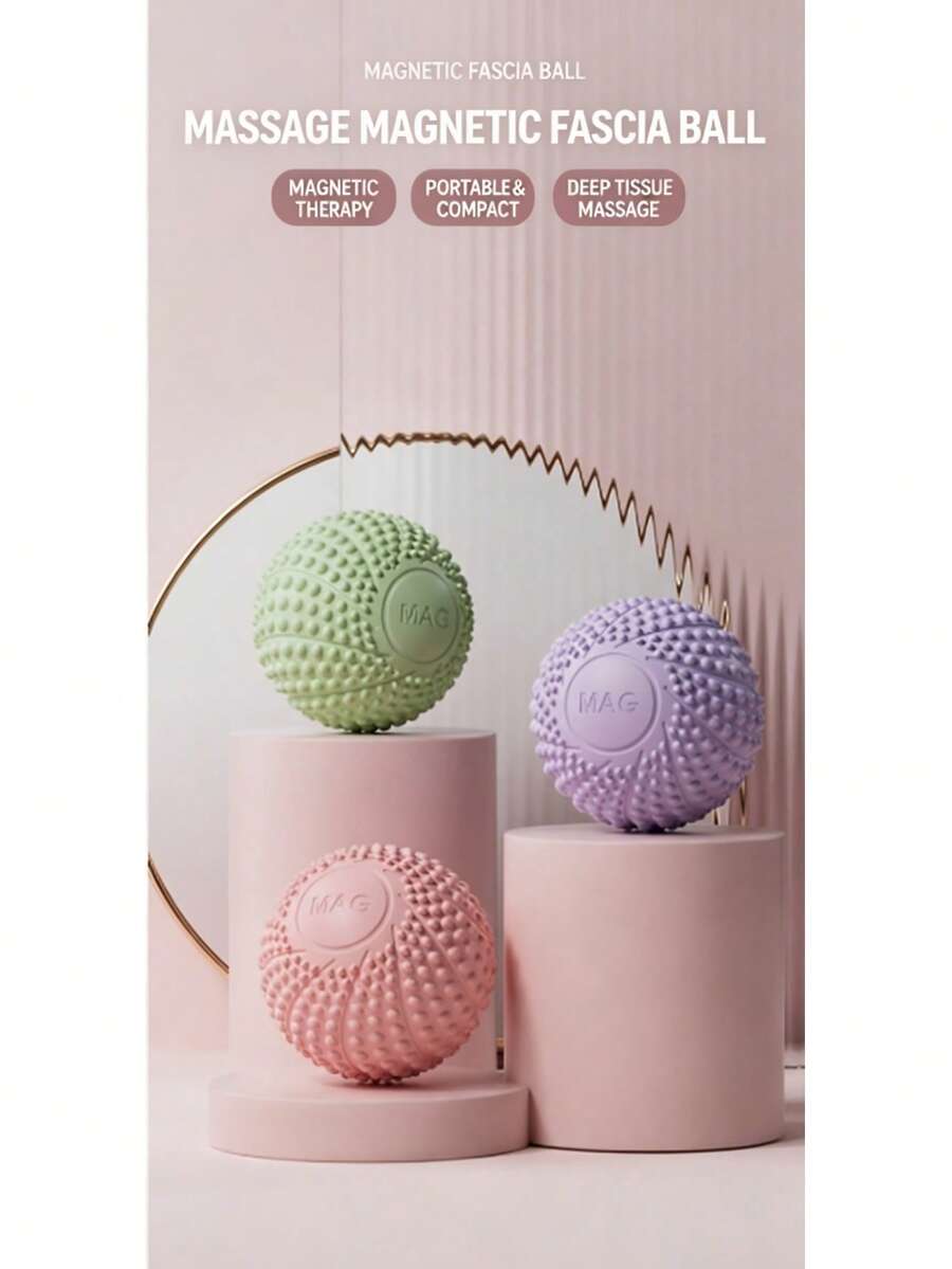 Spiky Magnetic Fascia Massage Ball Set, Peanut Foot Roller For Yoga Muscle & Plantar Relief