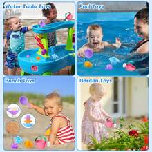 6pcs Easy Clean Infant & Toddler Bath & Beach Toy Set, Watering Can, Strainer Scoop, Stacking Cups With Cute Shape,Macaron Colored Plastic, Bath Water Play Set - Multicolor - View 4