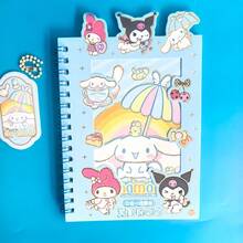SANRIO كتاب ملصقات مخطط كرتوني، كتاب ملصقات مواد المخطط، كتاب مواد بأنماط غنية، كتاب ورق إطلاق الملصقات، ملصقات البطاقات - كتاب ملصقات - مشاهدة 26
