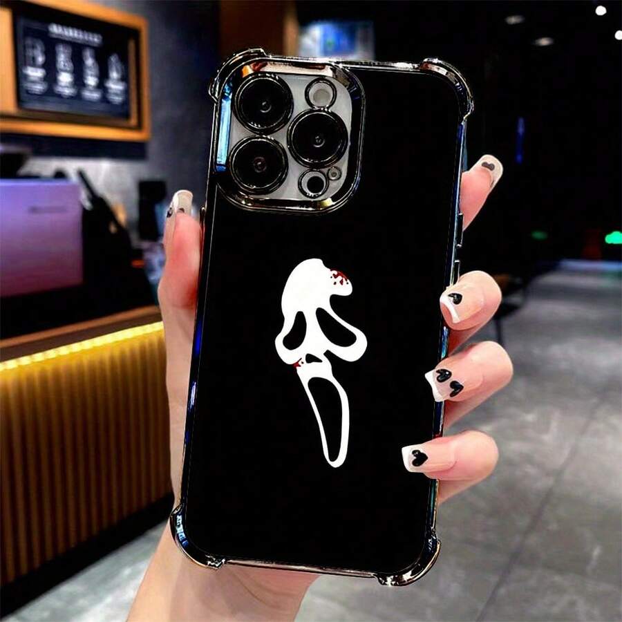 Funda para Teléfono - Funda de Teléfono Moderna y Adorable con un Diseño Aullante, Compatible con iPhone 17, 16E, 16, 15, 14, 13, 12, 11 Mini, Pro, Max, Air, X, XR, XSMAX, 8 y 7 Plus.Cuenta con una Transparencia - Negro - Ver 1