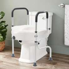 Adjustable Standing Frame Toilet Seat Raiser For Elder Disable With Arm - 1 - View 2