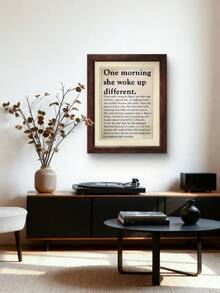 1PC/Vintage Inspirational Wall Art One Morning She Woke Up Different Quote Canvas Women Empowerment Positive Self Love Decor Minimalist Bedroom Office Farmhouse Mental Health Art Gift For Strong Women - A - View 7