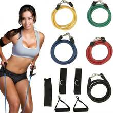 11pcs Muscle Training Resistance Bands, Multi-Function Fitness Resistance Rope, Fitness Training Elastic Band Set - A - View 6
