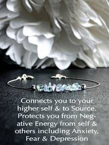 Relieve Negative Emotions Natural Crystal Natural Rainbow Fluorite Chip Bracelet, Symbolizing Good Luck And Prosperity. It's A Perfect Daily Gift For Women. [Natural Stone Colors And Shapes May Vary] - Multicolor - View 5
