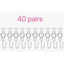 10/40/80pcs Metal Curtain Track Hooks, S-Shaped Small Curtain Hooks, Suitable For Metal Curtain Tracks, Ceiling Or Wall Curtain Tracks, As Well As Plastic Slider Tracks And Rollers, Easy Installation - Multicolor - View 10