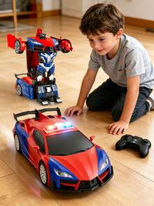1件可變形遙控車 1:18比例 2.4GHz 蜘蛛RC車 一鍵變形 高速360°旋轉機器人玩具 2合1變形機器人遙控車 附燈光效果 自動變形 適合3-4、5-6、7-8、9-10歲男孩女孩生日禮物 適用於聖誕節/復活節/萬聖節/新年禮物 蜘蛛玩具（紅色） - 彩色 - 查看 7