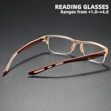 Rivsar Reading Glasses, New Cat Eye Half-Frame Bifocal Glasses With Flexible Spring Temples, High-Definition Lens For Long-Term Wear Without Dizziness, Suitable For Reading/Sewing/Business/Office/Elegant/Daily Use, Lightweight Round Frame, Anti-Slip For Sports, Comfortable For Computer, Phone, And Book Reading, Prevent Eye Fatigue, Portable Design Fits Various Face Shapes, Great Gift For Holidays, Parents, Halloween, Valentine's Day, Christmas - 香檳色 - 查看 3
