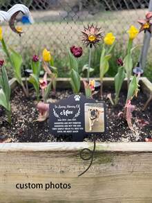 Custom Dog Memorial Plaque, Personalized Dog Photo Plaque, Outdoor Pet Tombstone, Sympathy Gift, Pet Portrait Gift, Metal Garden Memorial - Multicolor - View 4