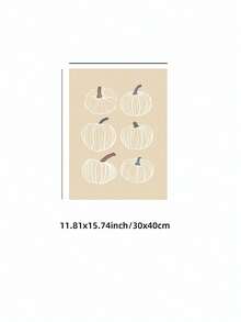 1pc Frameless Halloween Minimalist Pumpkin Line Art Print Fall Wall Decor Thanksgiving Poster Aesthetic Apartment Living Room Bedroom Back To School Funky Posters Dorm Essentials - Frameless - View 10