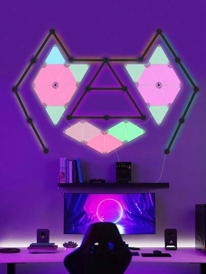 12/10/6/3pcs Smart RGB Triangle LED Lights, Can Be Connected To Create Your Own DIY Shapes, Sync With Music, Perfect Home Decor, Party & Gift For Bedroom, Living Room, Game Room!