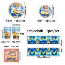 Authorized Cartoon Cute Theme Birthday Party Disposable Tableware, Kawaii Anime Theme Children's Birthday Party Tableware Decorations, Suitable For Baby Christening Cake Table Theme Party Disposable Tableware Decorations - CJTZ - View 9