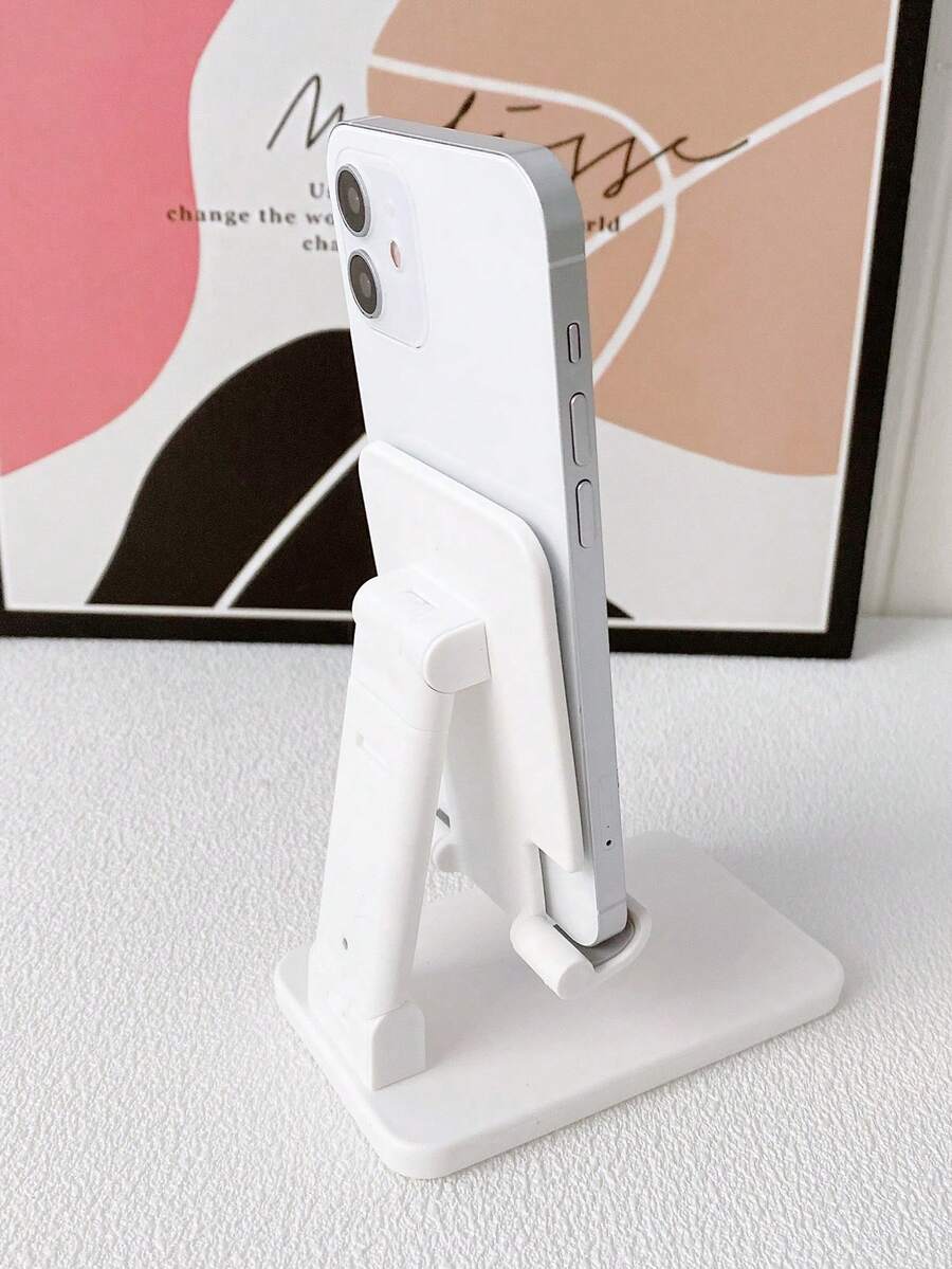 Foldable Desktop Phone Stand, Suitable For IPhone And Android Phones, A Gift For Family And Friends On Birthdays And Holidays, Phone Accessory Stand. - Blanco - View 1