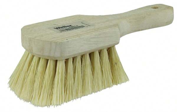 Weiler 44014 Cepillo de fregar de utilidad de 8", relleno de tampico blanco, mango corto, bloque de madera