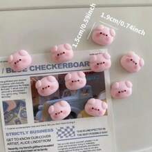 5/10/15pcs Cartoon Pig Fridge Magnets, Cute Animal Fridge Magnets, Suitable For Office Desk Accessories, Storage Cabinets And Dishwashers, Home Decor Room Decor Kitchen Decor Kitchen Essentials, Mother's Day Christmas Gifts - Multicolor - View 4