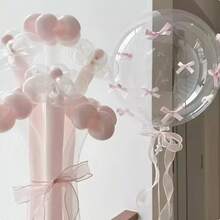 92pcs Transparent Bobo Balloons, 80pcs Pink Bow Decorations, Romantic Balloon Set, Suitable For Valentine's Day, Wedding, Anniversary, Birthday, Holiday Celebration Decoration Foil Balloons - View 3