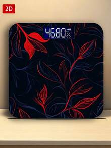 1pc Red Vine Leaf Decorative Weight Scale, Fashionable Weight Scale Decoration, Suitable For Small Weight Scales, Bathroom Scales, Easy To Use, Holiday Gift, Back To School - A - View 2