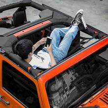 Red de carga trasera para SUV todoterreno, malla elástica de almacenamiento para barra de techo del coche, accesorios de modificación para fijar equipaje del vehículo - A - Ver 8