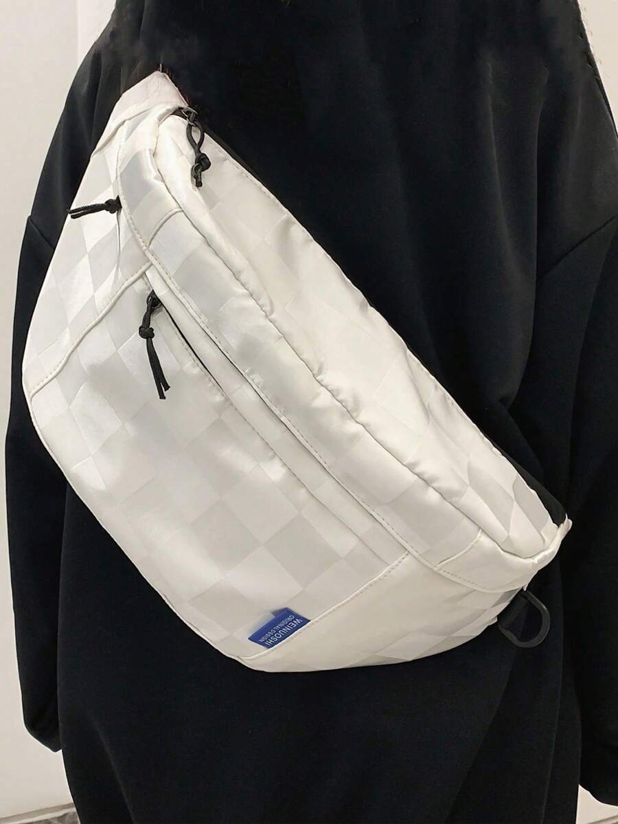 Women's Solid Color Fashion Versatile Casual Waist Bag - White - View 1