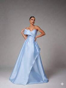 Elegant, Conservative Strapless Princess Dress For Weddings Or Graduation Parties. - Frozen - View 1