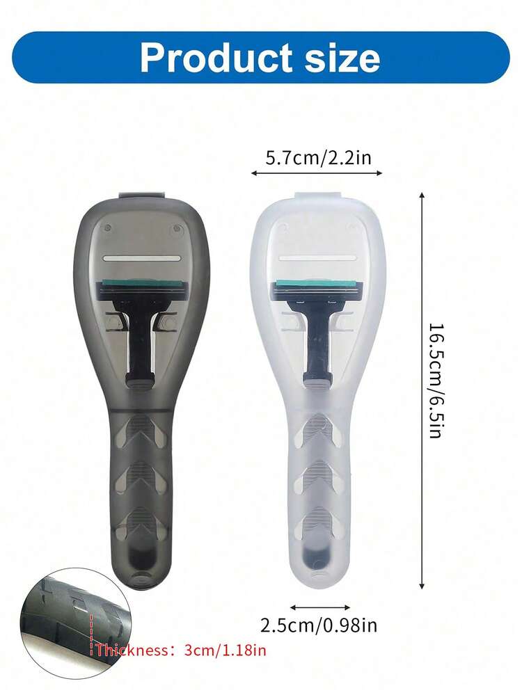 2件裝塑膠刮鬍刀收納盒，男士刮鬍刀架，刮鬍刀配件收納盒，採用耐用塑膠材質製成，適合作為男士和家庭禮物，便攜式旅行刮鬍刀收納盒 - 風格-C - 查看 2