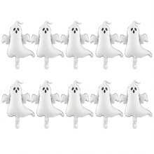 10pcs Mini Halloween Balloons Ghost Coffin Pumpkin Mummy Castle Bat Shaped Balloons Suitable For Halloween Day Of The Dead Decoration - Ghost - View 2