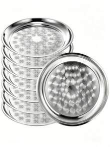 Thickened Stainless Steel Disc With Hammered Texture For Anti-Slip And Wear Resistance, Available In Multiple Sizes. Its Glossy Surface Is Easy To Clean, Sturdy And Durable, Suitable For Hotel Buffets, Restaurants, Household Use And More. - Multiple Specifications - View 9