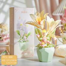 Nipurex 300+件家居装饰人造花，永生花，积木花，栀子花，郁金香，茉莉花，康乃馨，玫瑰，樱花，百合，向日葵，雏菊，牡丹，橘树，紫罗兰，适合情人节/母亲节/感恩节/生日/圣诞节 - 彩色 - 查看 31