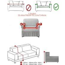 1PC Fleece Fabric Anti-Slip Elastic Decorative Sofa Cover Jacquard Pattern Carved Tail Design Light Gray Pet-Proof Dust-Proof Sofa Cover Suitable For 1/2/3/4 Seater Sofa All Seasons - Light Grey - View 14