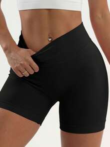 3pcs Women's High Waist Thin Butt-Lifting Quick-Dry 7/8 Running Shorts, Yoga Black Shorts, Fitness Shorts, Running Shorts, Butt-Lifting Heart Sports Shorts, Abdominal Shaping Shorts - Multicolor - View 3