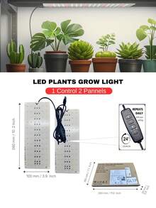 ONELEDWANGRX 1件 5V USB 面板燈，自動開關設定，全光譜陽光 LED 植物生長燈，1 個控制器可分別控制 1 至 4 個面板，適用於室內植物生長，定時可調光超薄燈，適用於櫥櫃下方、植物幼苗、花卉、蔬菜 - 白色 - 查看 13