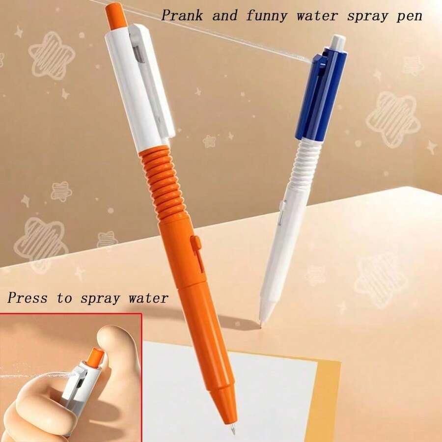 1PC Plastic Prank Water Spray Ballpoint Pen - Random Color - Plastic April Fools' Day Gift | Funny Pen, Student Prank Pen, Dual-Use Writing Prank | School Gift