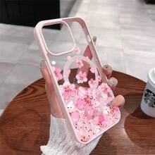 [Envio 24h de DE/FR/ES] Capa para Telemóvel Apple 11-17 23 24 25 Ultra Galaxy: Capa Magnética com Carregamento Sem Fios e Pétalas de Flor de Cerejeira Rosa em Queda para Galaxy S26 Ultra S25 Plus S23 S24 FE S25 S26 Ultra A06 A07 A15 A16 A26 A35 A36 A54 com Acabamento Mate - 1 unidade - Ver 1