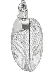 Maren - Bolsa de vidrio artificial con forma de corazón para mujer - Plateado - Ver 6