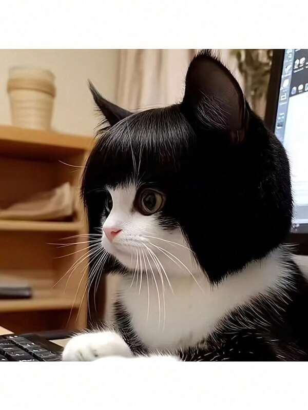 Clip-On Cat Wig - Soft Polyester Pet Accessory, Easy To Use Comfortable Fashion Cat Costume, Party And Photography Fun Outfit, Party Essential, Playful Design, Durable Material, Exclusive For Cosplay Enthusiasts