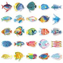 50張卡通魚貼紙，海洋生物水下世界裝飾貼紙，文具裝飾貼紙，滑板行李裝飾貼紙，手帳素材，獨特禮物封口貼紙 - 彩色 - 查看 8