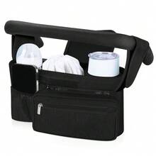 Tas Penyimpanan Serbaguna untuk Kereta Dorong Bayi dengan Tempat Gelas Terisolasi, Kantong Ponsel yang Dapat Dilepas, dan Tali Bahu, Cocok untuk Kereta Dorong Bayi, Payung, dan Kereta Dorong Hewan Peliharaan - MultiWarna - View 8