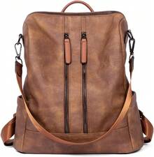 CLUCI Bolsa de cuero para mujeres Convertible Grande Caminata larga Damas Diseñador Moda Casualmente College Bolsa de hombro - 0-2 Marrón bicolor - Ver 2