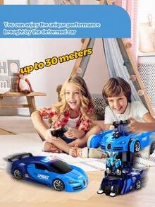 1pc One-Touch Transforming Remote Control Supercar, Replicating Classic Supercar Streamlined Body With Dynamic Design. Equipped With Precision Linked Mechanical Structure, One-Touch Trigger Completes Shape Transformation, Body Automatically Expands And Transforms Into Another Cool Style, Smooth And Fluid, Bringing A Sense Of Ritual To Every Transformation. - Multicolor - View 5