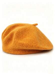 1pc Unisex Retro Solid Color Beret Hat, Suitable For Spring And Autumn, French Vintage Wool Felt Hat, Multiple Colors Available, Fashionable Minimalist Artist Style Hat, Classic Design, Summer, Beach - Multicolor - View 30