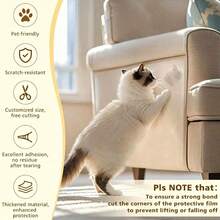 Cat Scratch Furniture Protector Stickers, Large Sofa Protector Stickers, Single-Sided Adhesive Transparent Corner Guards, Suitable For Furniture, Walls And Doors - 45*500cm - View 1