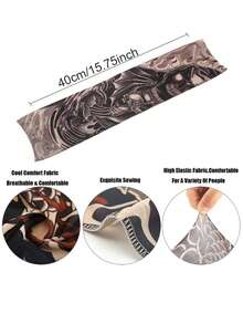 6pcs/Pack Summer Personalized Floral Tattoo Arm Sleeves, 360° Digital Print Sun Protection Arm Covers, Seamless Ice Silk UV Protection Arm Sleeves, High Elasticity Micro-Compression Quick-Dry Fabric, Suitable For Cycling, Hiking, Camping, Gym - Tattoo Floral Pattern - Multicolor - View 7