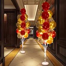 1 Set Balloon Tower Decoration Kit, Includes Stand, Base And String Lights, Eye-Catching Backdrop Decor, Suitable For Weddings, Birthday Parties And Bachelor Parties - Multicolor - View 7