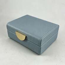2pcs/Set Pebble Pattern PU Leather Jewelry Box With Lid, Rounded Corner Jewelry Storage Organizer, Crescent-Shaped Zinc Alloy Lock, Burgundy And Cream White, Bedroom Vanity Decor, Suitable For All Occasions Gift Box - Multicolor - View 17