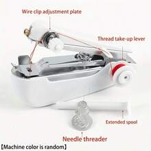 1pc Portable Mini Manual Sewing Machine, Suitable For Quick Repair And DIY--Comes With Hands-Free Threading Tool, Simple Design, No Electricity Required, Suitable For Travel, Beginners And Emergency Repair--Compact Sewing Tool - Manual Sewing Machine - View 1