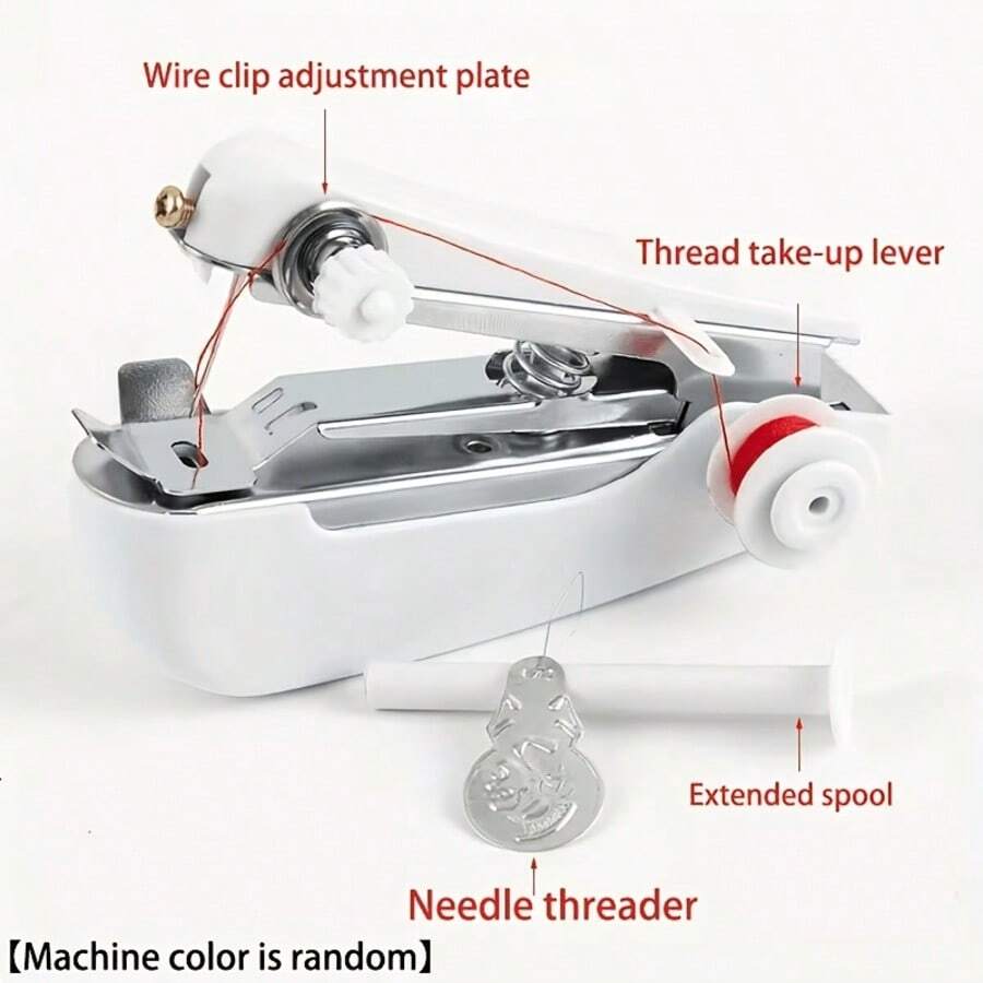 1pc Portable Mini Manual Sewing Machine, Suitable For Quick Repair And DIY--Comes With Hands-Free Threading Tool, Simple Design, No Electricity Required, Suitable For Travel, Beginners And Emergency Repair--Compact Sewing Tool - Manual Sewing Machine - View 1