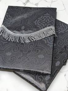 Casaisla Home Collection Set Cortinas Jacquard Lujosas con Velo y Cenefa (270x215+42 cm) 2 Paneles y 2 Cuerdas de Amarre, Cortinas Satinadas, Elegantes y Atemporales 7 Colores Disponibles - Gris Oscuro - Ver 3